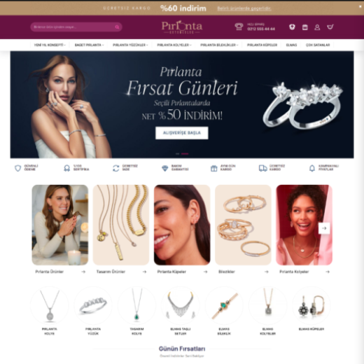 Mücevher & Takı E-Ticaret #1<br>(Premium Tema)